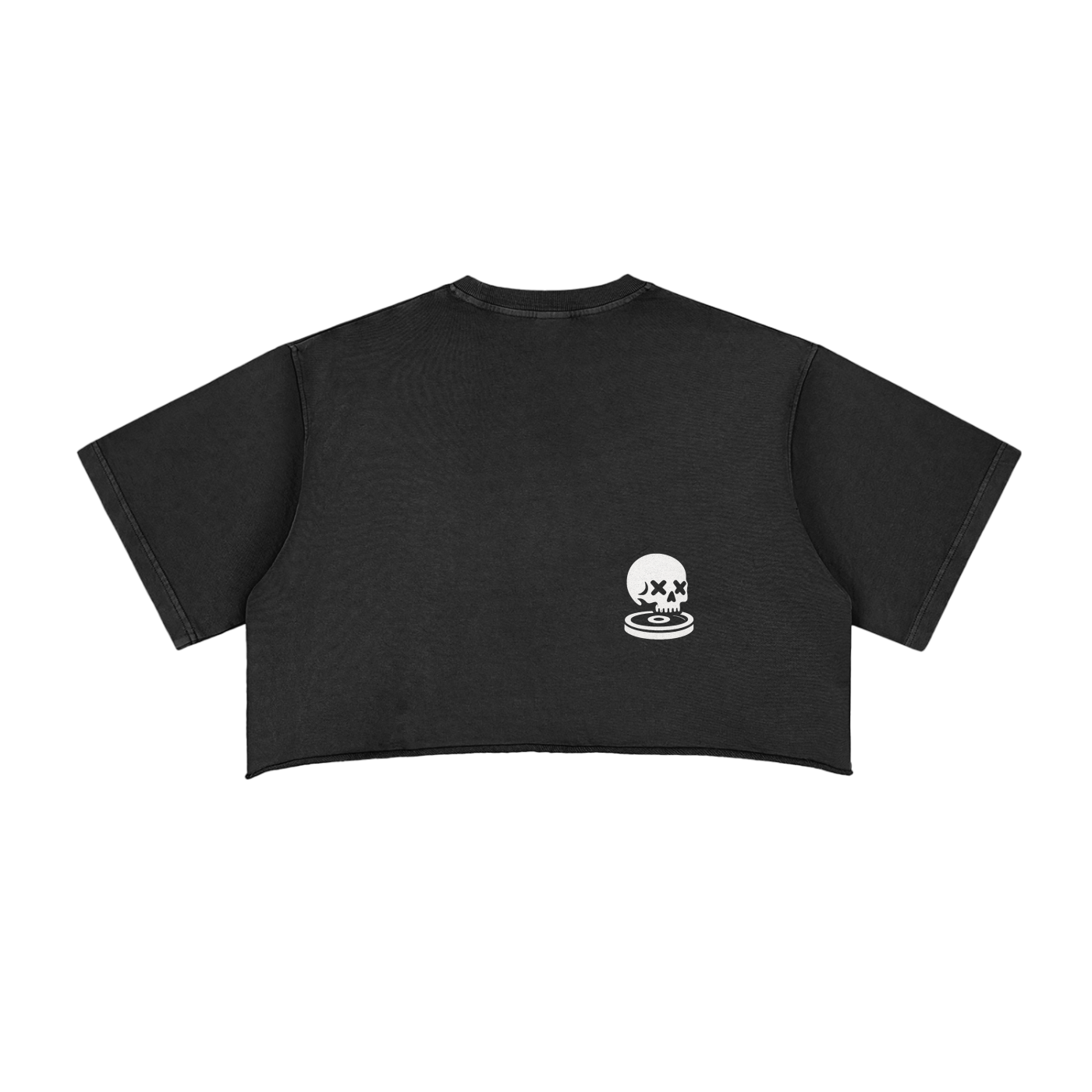 Womens Deadweight Crest Raw Edge Crop Top