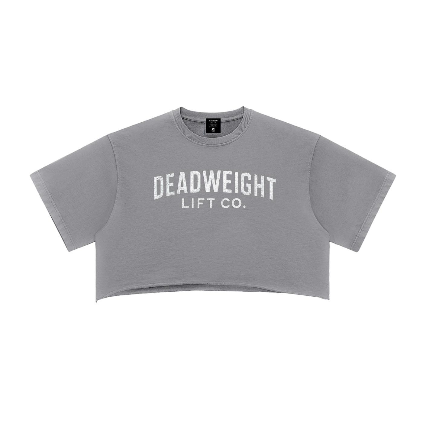 Womens Deadweight Crest Raw Edge Crop Top